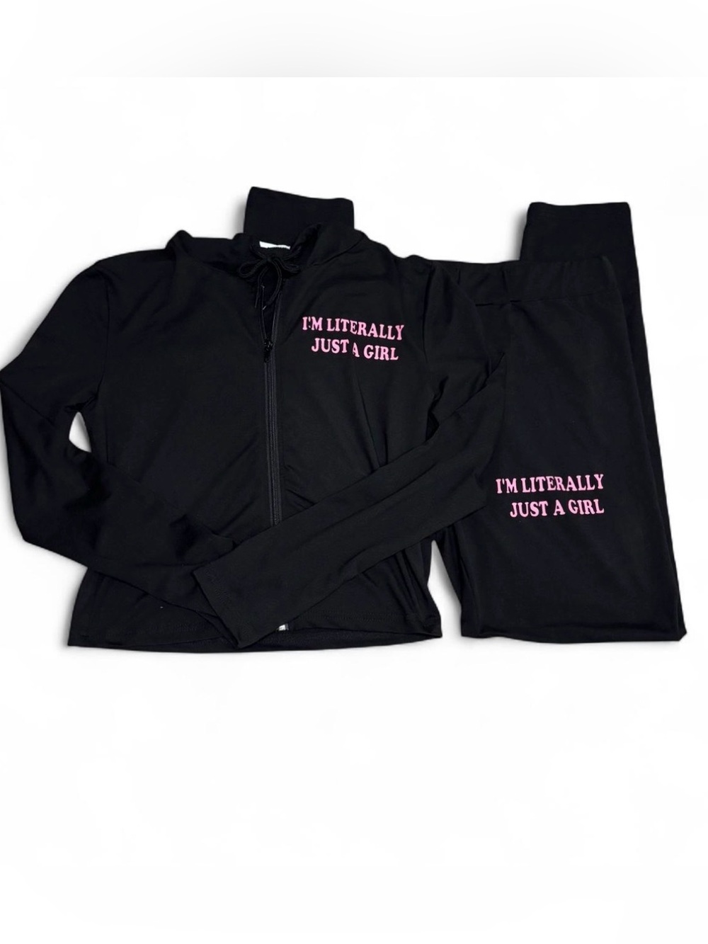 SHEIN two piece set with Pink Slogan - I'm Literally Just a Girl